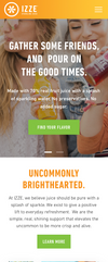 Praella Shopify Plus Agency - Izze Case Study - Mobile homepage